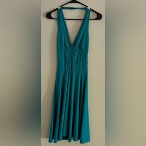 Awesome Wear Vintage Y2K Teal Double Halter Maxi Dress Gown Women’s Size Small S